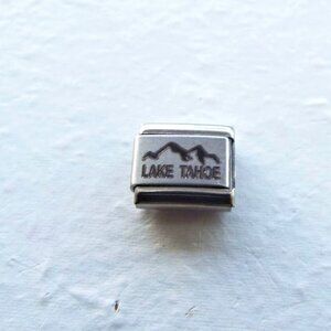 Lake Tahoe mountains laser 9mm stainless steel Italian charm bracelet link new